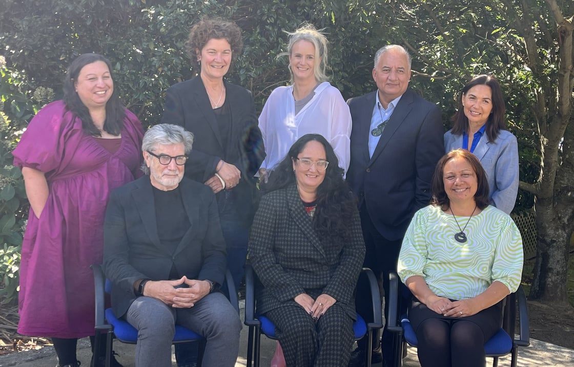 An outdoor group photo of the new Ako Aotearoa Board